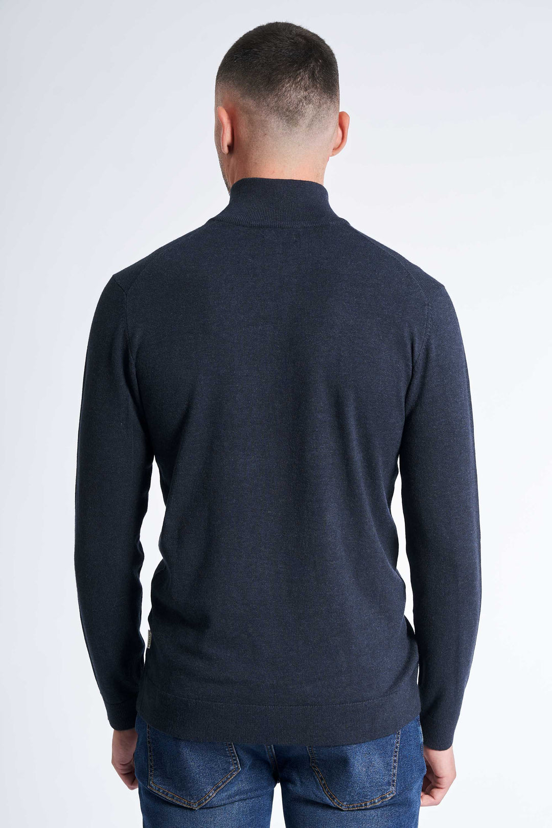 Half Zip Strik 'Toreby' - Navy Melange