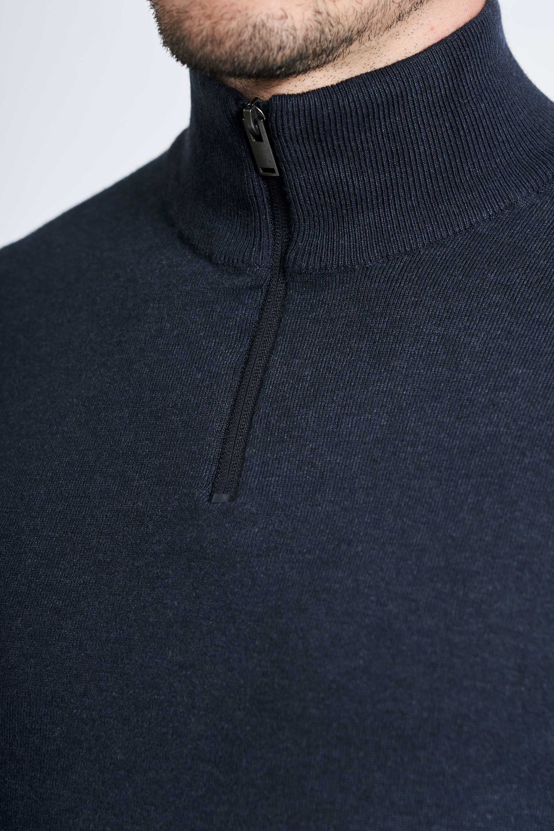 Half Zip Strik 'Toreby' - Navy Melange