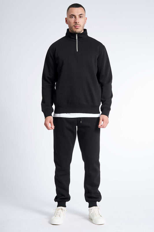 Sweat Half Zip 'Aarup' - Black