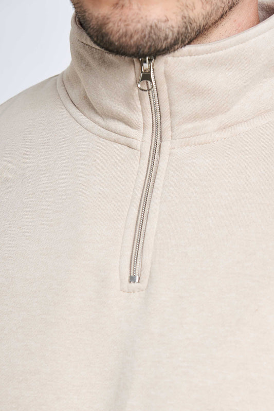 Sweat Half Zip 'Aarup' -  Dark Kit Melange