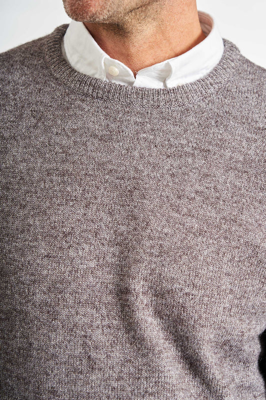 Strik m. Uld 'Langaa' - Dark Latte Melange