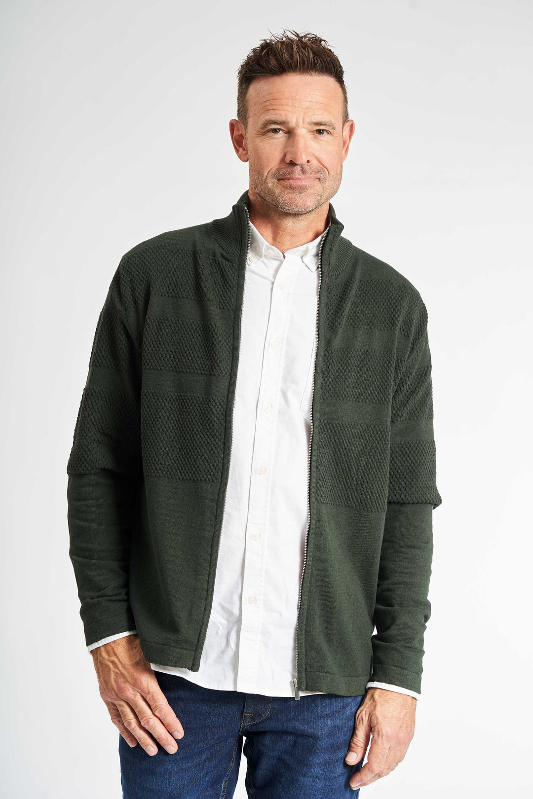 Sømand Cardigan 'Ry' - Hunter Green Melange