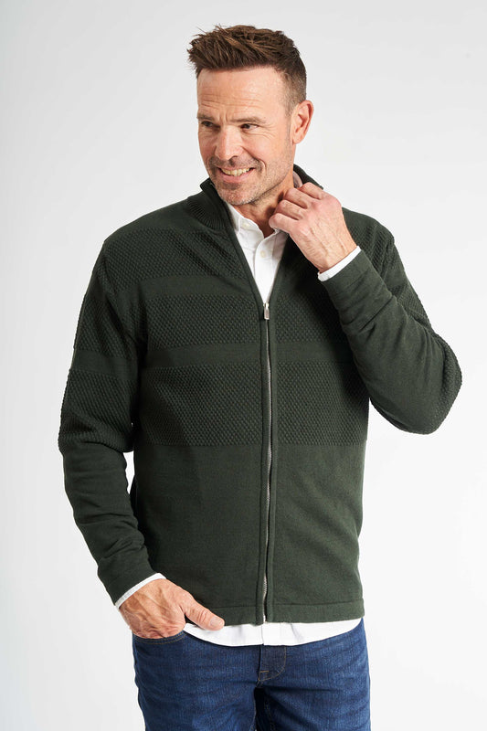 Sømand Cardigan 'Ry' - Hunter Green Melange