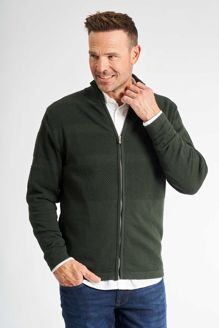 Sømand Cardigan 'Ry' - Hunter Green Melange