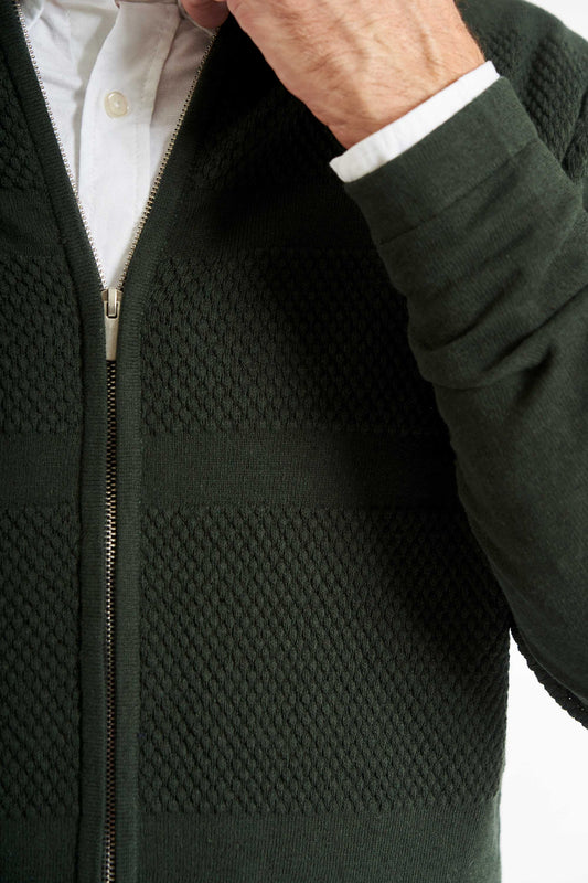 Sømand Cardigan 'Ry' - Hunter Green Melange