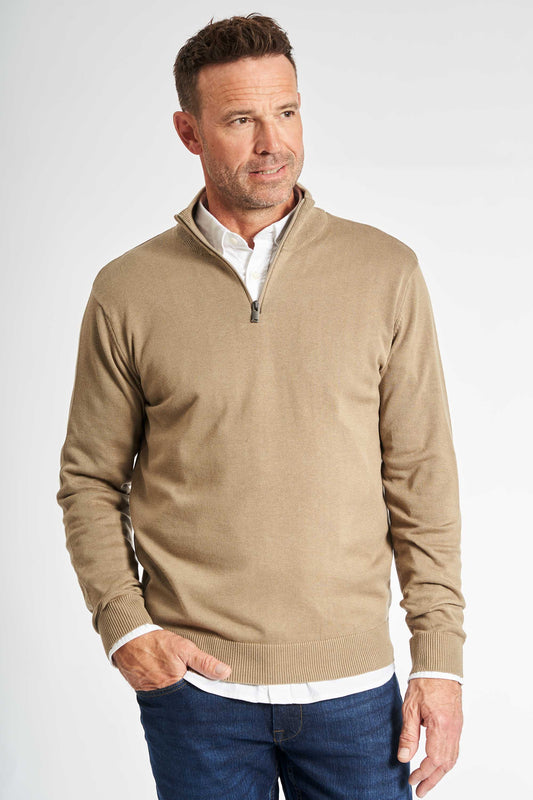 Half Zip Strik 'Havndal' - Dark Sand