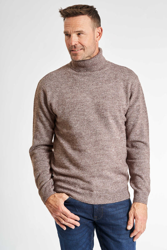 Rullekrave m. Uld 'Gulborg' - Dark Latte Melange