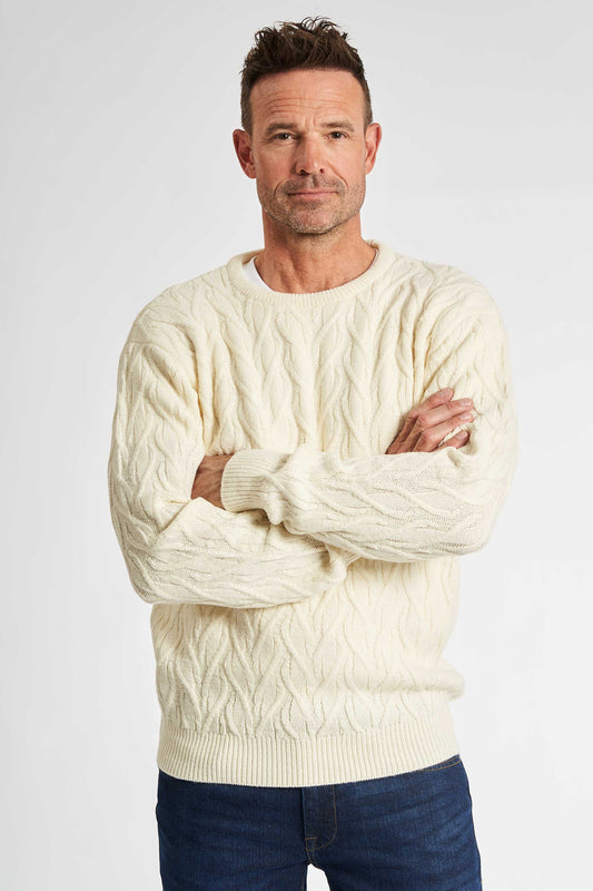 Striktrøje 'Kjellerup' - Cloud Dancer