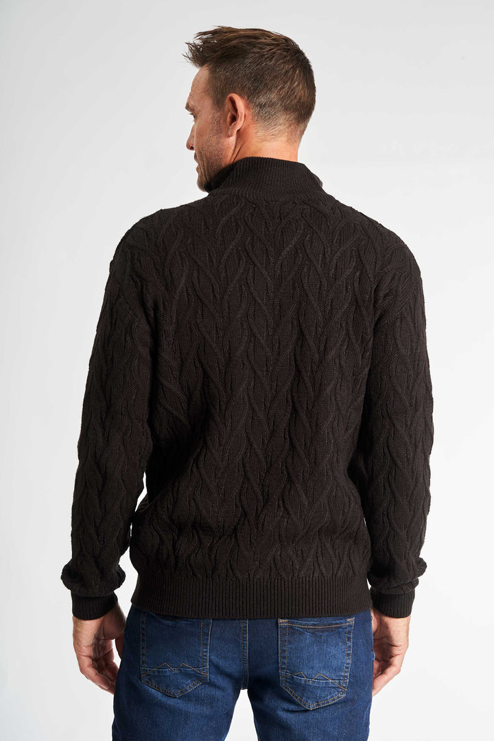Half Zip Kabelstrik 'Liseleje' - Black