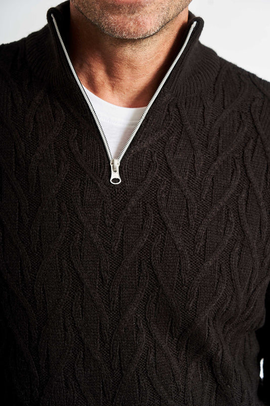 Half Zip Kabelstrik 'Liseleje' - Black