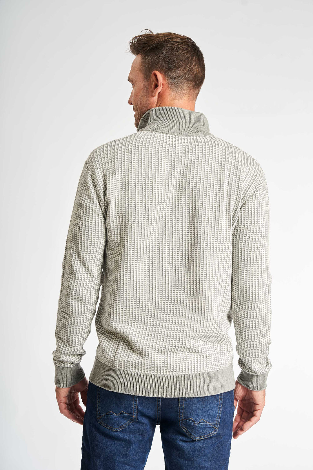 Half Zip Strik 'Kalle' - Off White/Grey Mel.