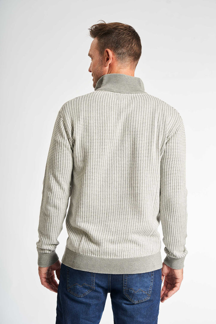 Half Zip Strik 'Kalle' - Off White/Grey Mel.