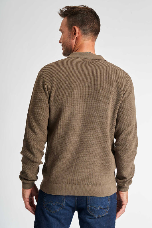 Halfzip Strik 'Langeskov' - Dark Sand