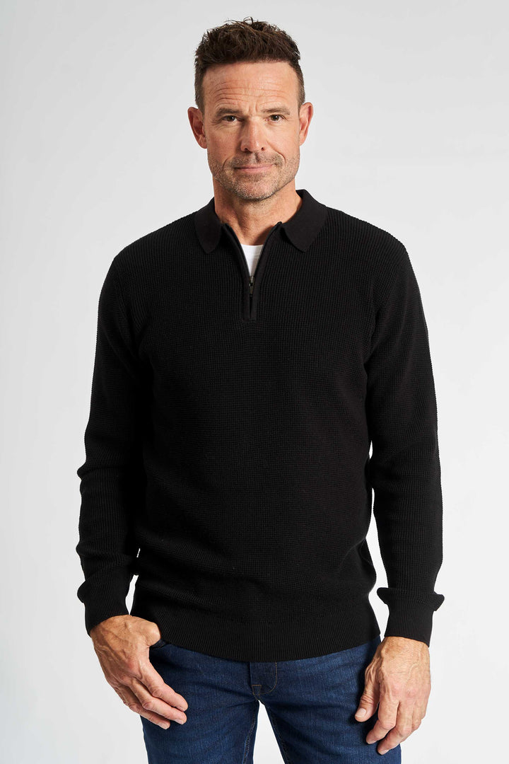 Halfzip Strik 'Langeskov' - Black