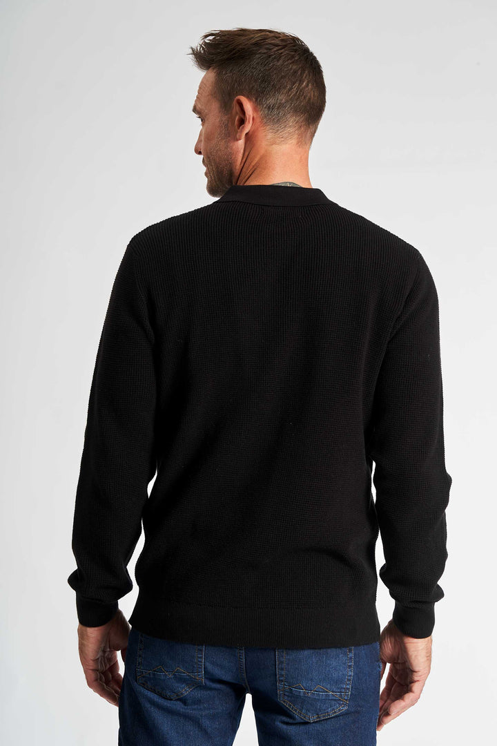 Halfzip Strik 'Langeskov' - Black