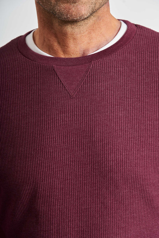 Vaffel Sweat 'Asnaes' - Deep Wine Melange