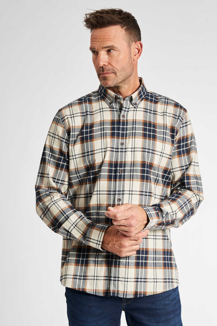 Flannel Skjorte 'Aage' - Off White/Beige