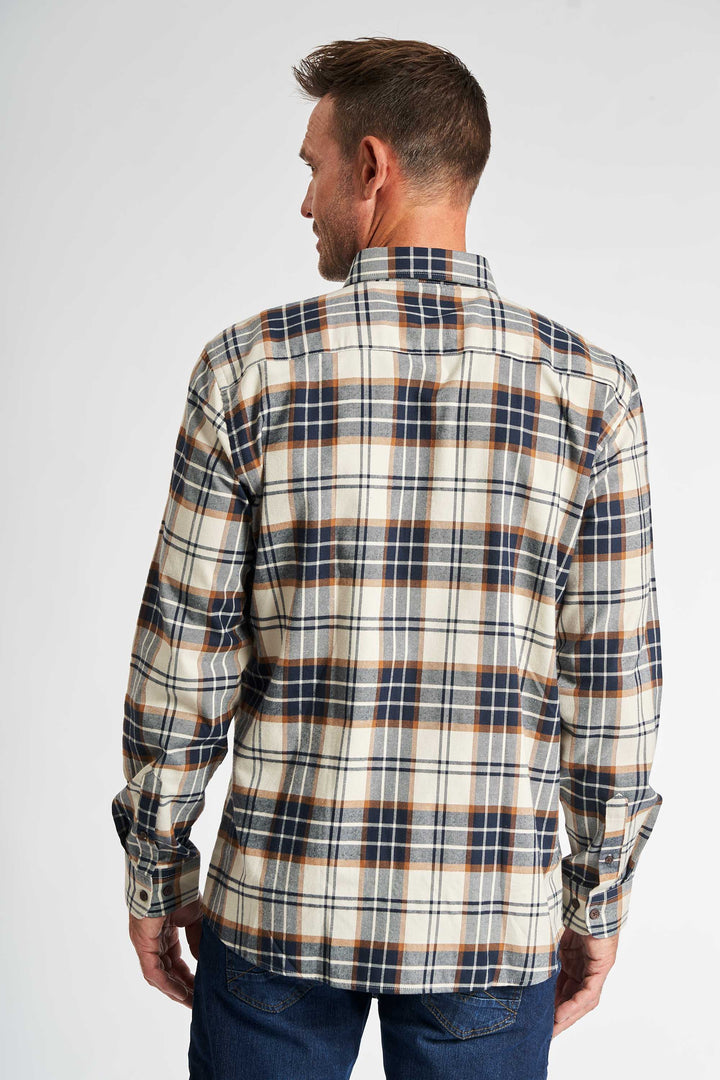 Flannel Skjorte 'Aage' - Off White/Beige