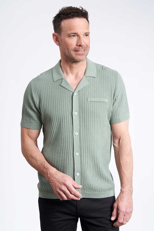 Cardigan Polo 'Hovborg' - Iceberg Green