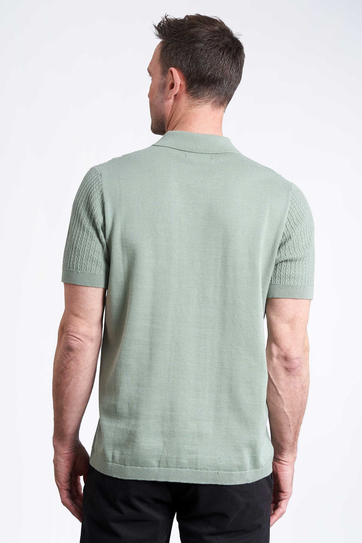 Cardigan Polo 'Hovborg' - Iceberg Green