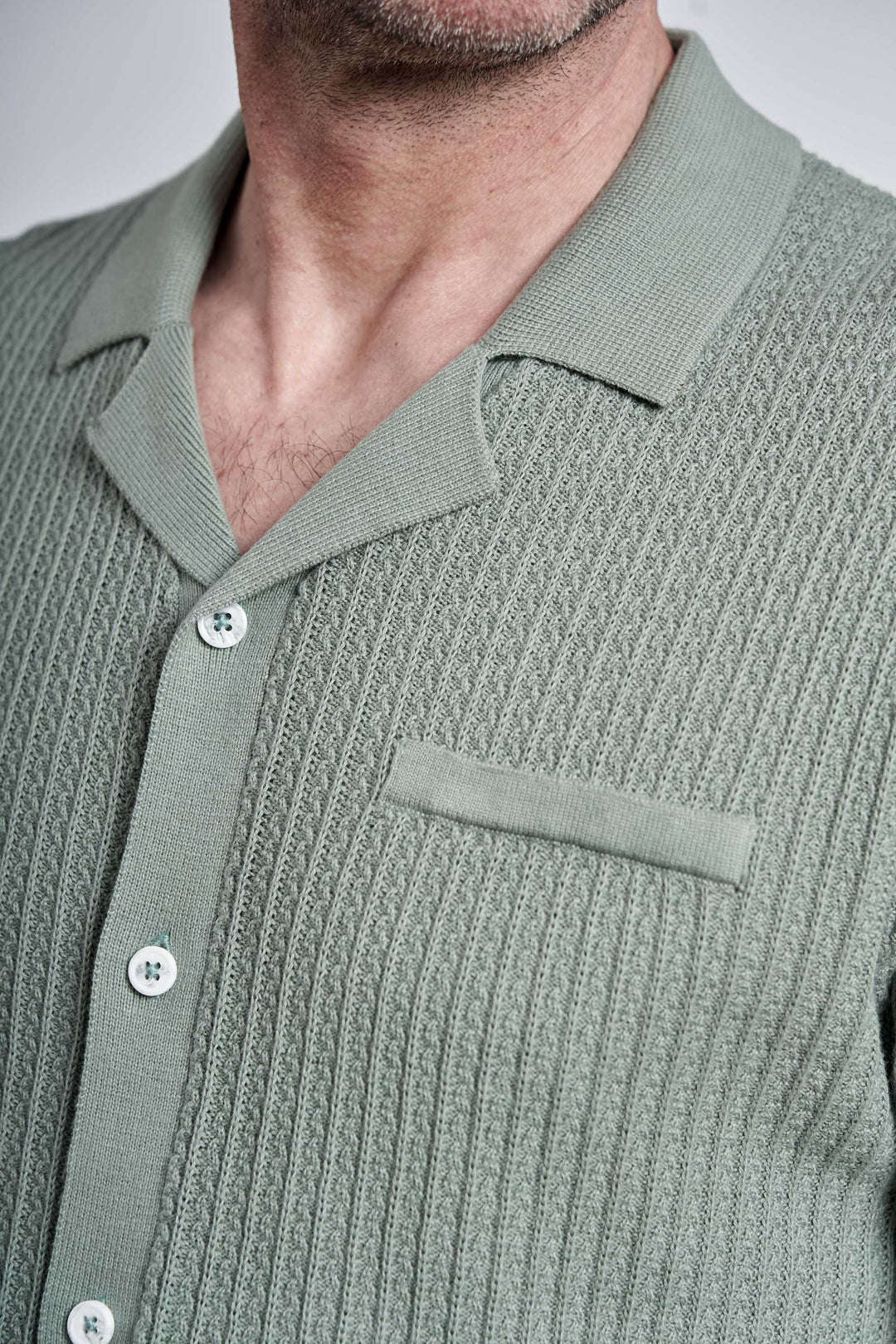 Cardigan Polo 'Hovborg' - Iceberg Green