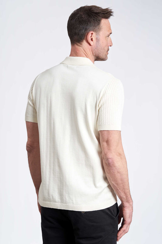 Cardigan Polo 'Hovborg' - Unbleached