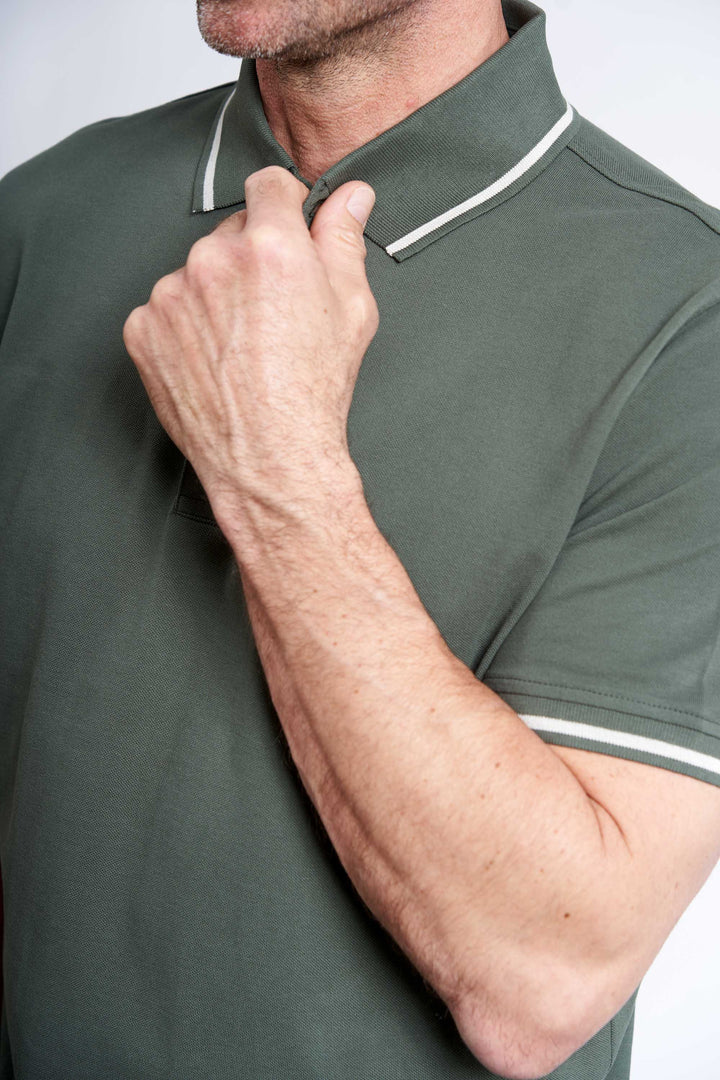 Polo Pique 'Feifer' - Light Army / Solid