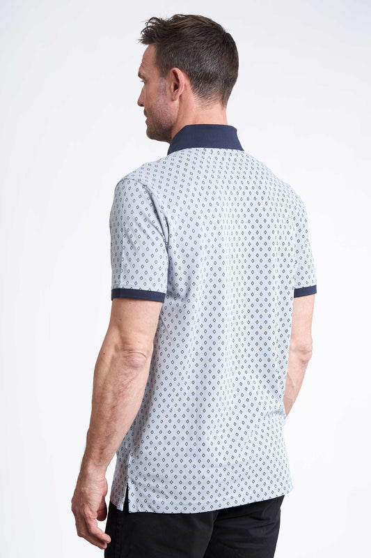 Polo Pique 'Feifer' - Light Blue / AOP