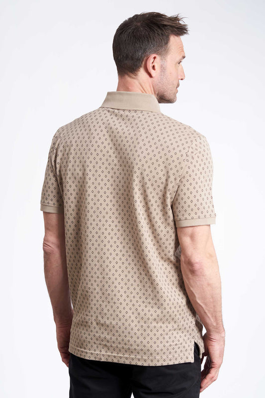 Polo Pique 'Feifer' - Sand / AOP