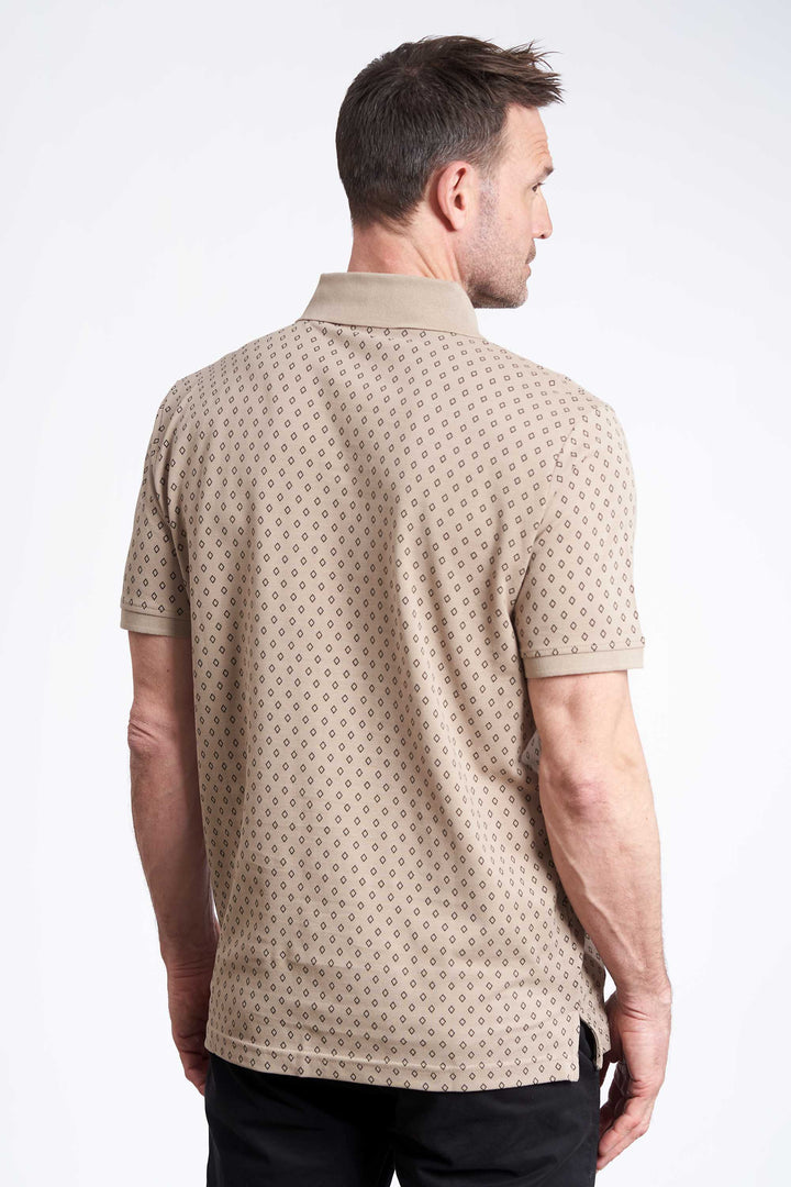 Polo Pique 'Feifer' - Sand / AOP