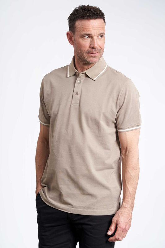Polo Pique 'Feifer' - Sand / Solid