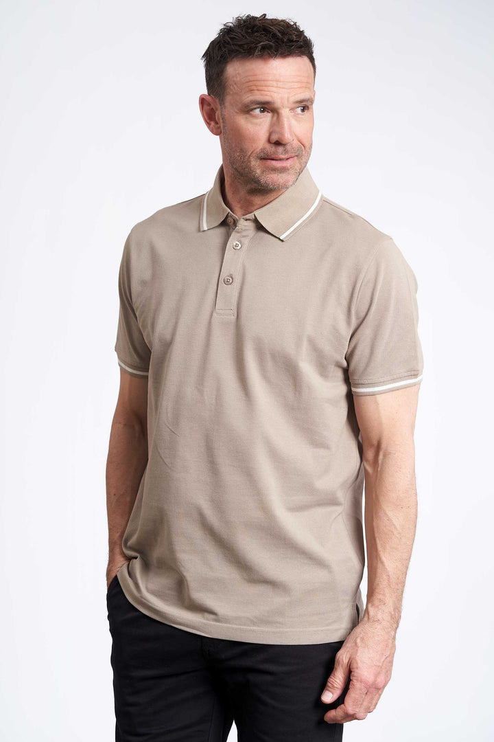 Polo Pique 'Feifer' - Sand / Solid