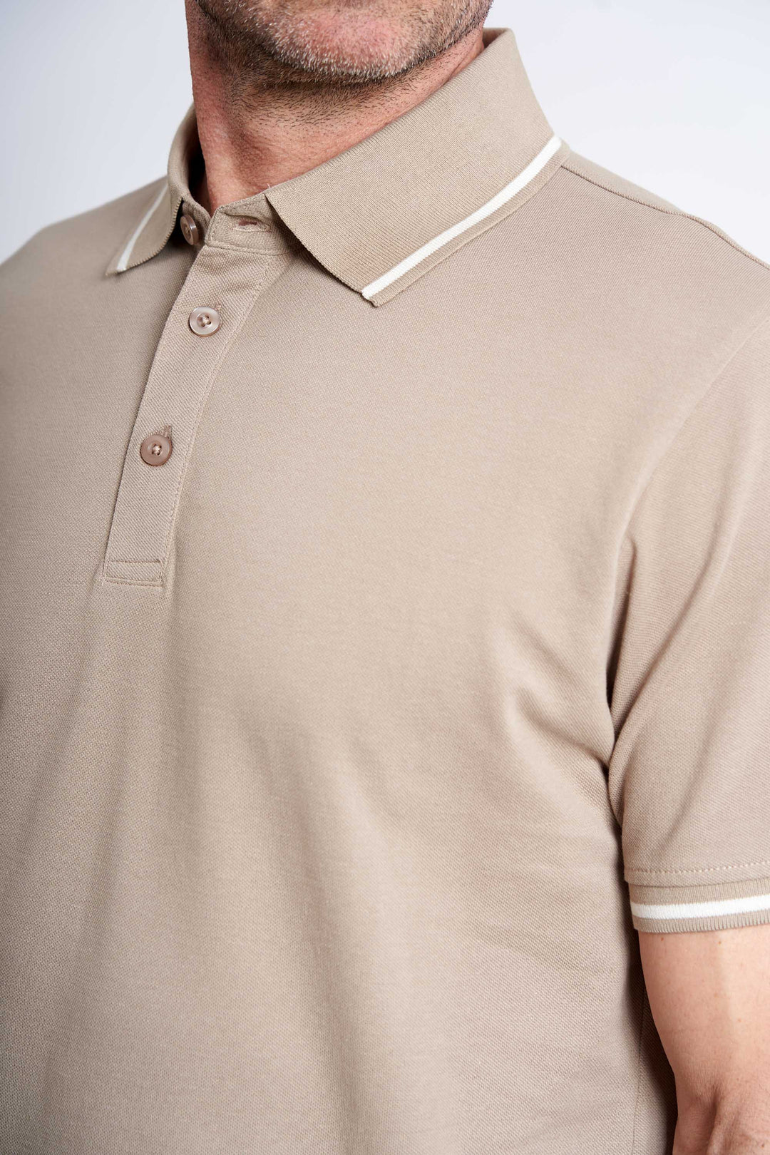 Polo Pique 'Feifer' - Sand / Solid
