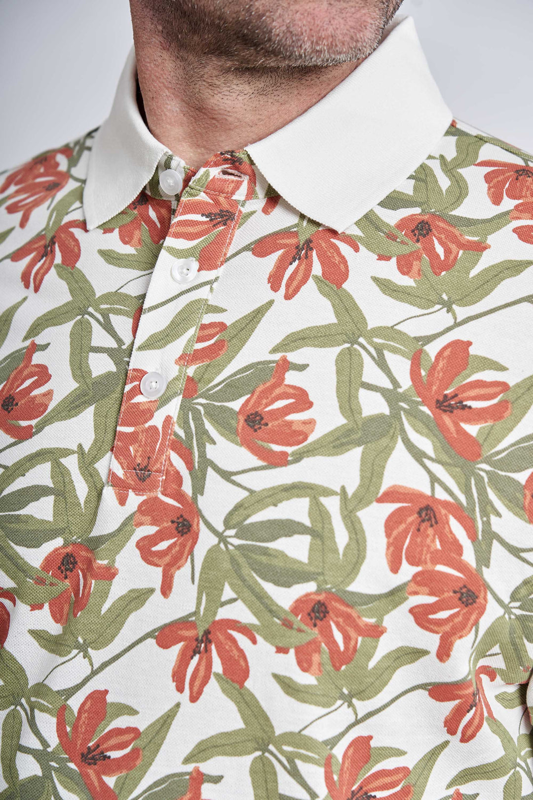 Polo Pique 'Feifer' - Off White / AOP