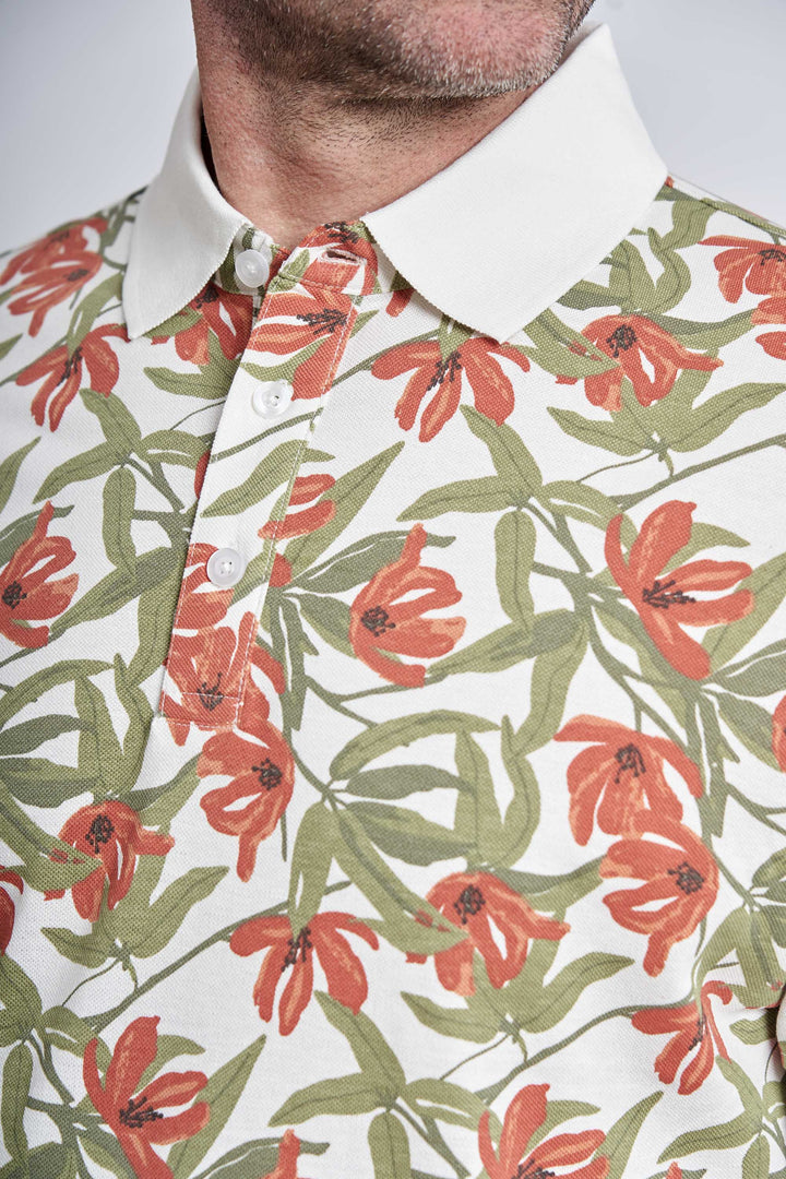 Polo Pique 'Feifer' - Off White / AOP