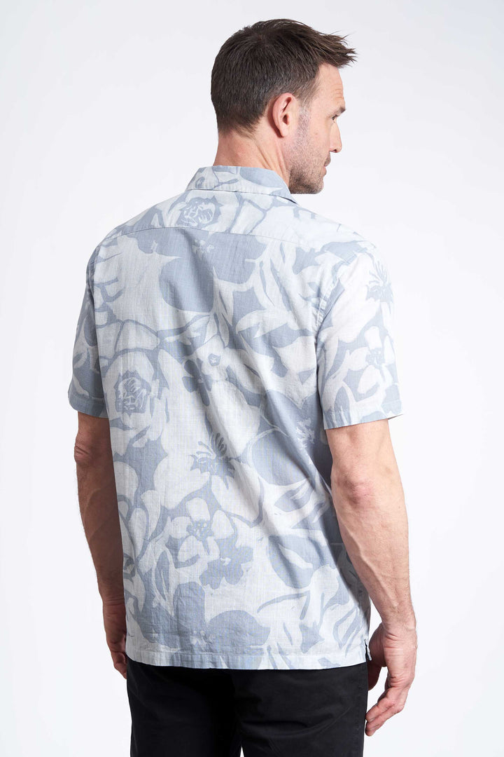 K/æ Skjorte 'Rasmus' - Light Blue/Off White - AOP