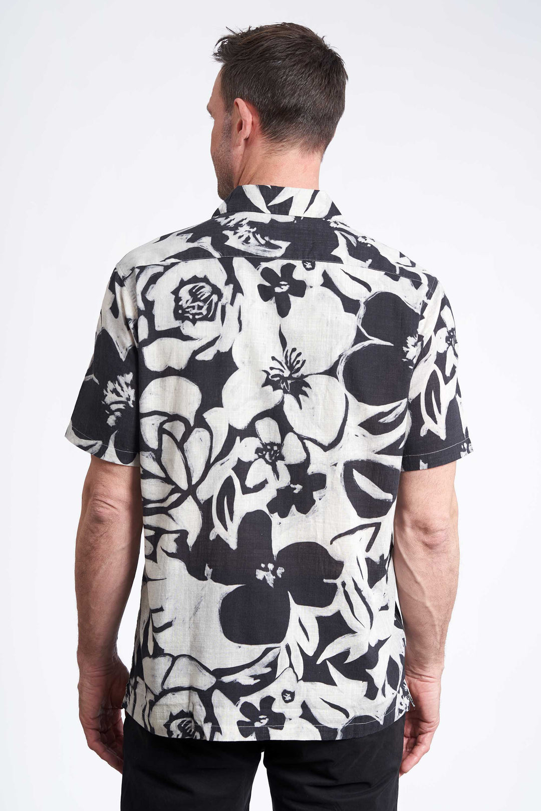 K/æ Skjorte 'Rasmus' - Black/Off White - AOP