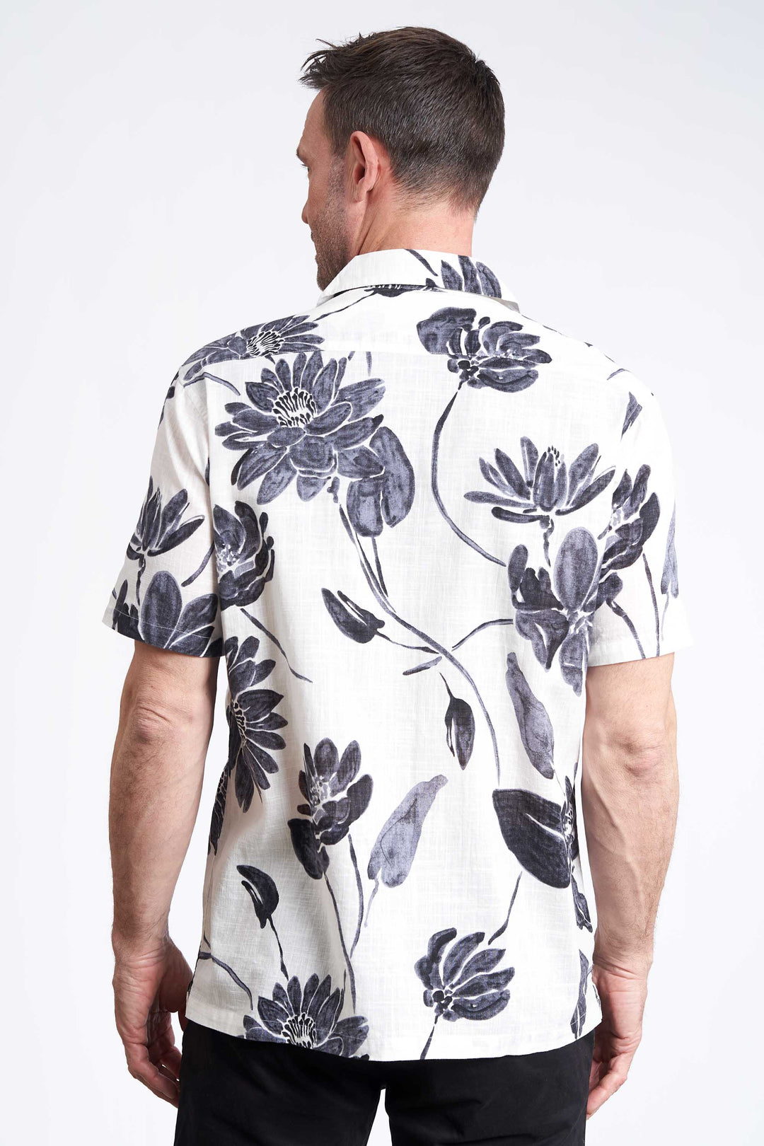 K/æ Skjorte 'Rasmus' - Navy/Off White - AOP