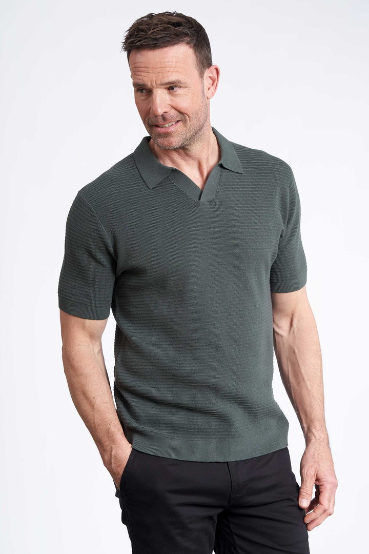 Strikket Polo 'Jesper' - Army, Structure