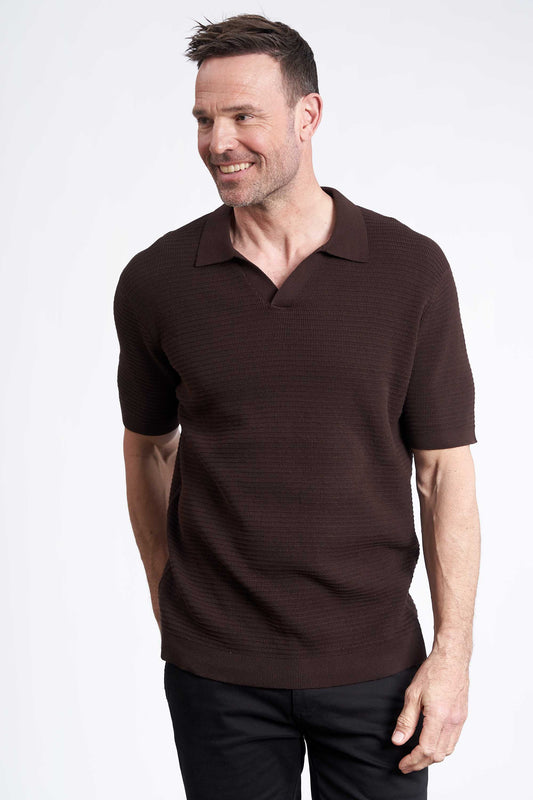 Strikket Polo 'Jesper' - Brown, Structure