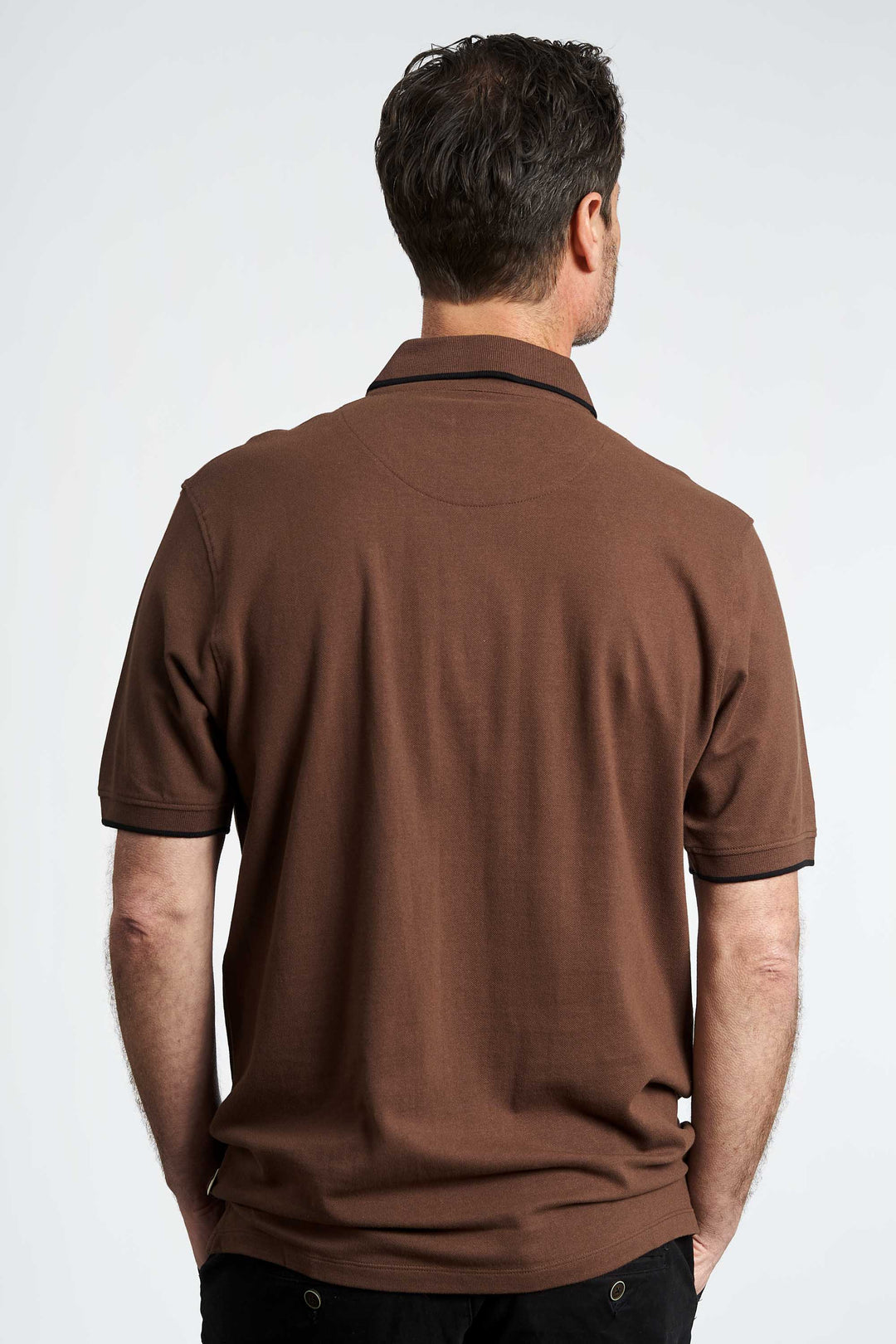 Polo 'Bording' - Dark Latte