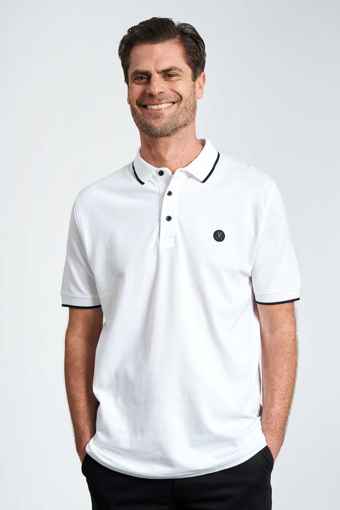 Polo 'Bording' - Optical White