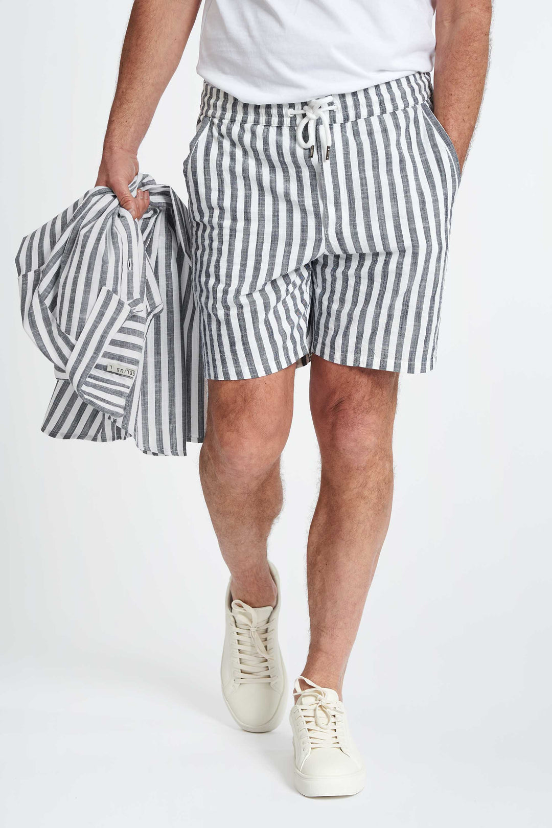 Shorts 'Vorbasse' - Dark Navy Striped