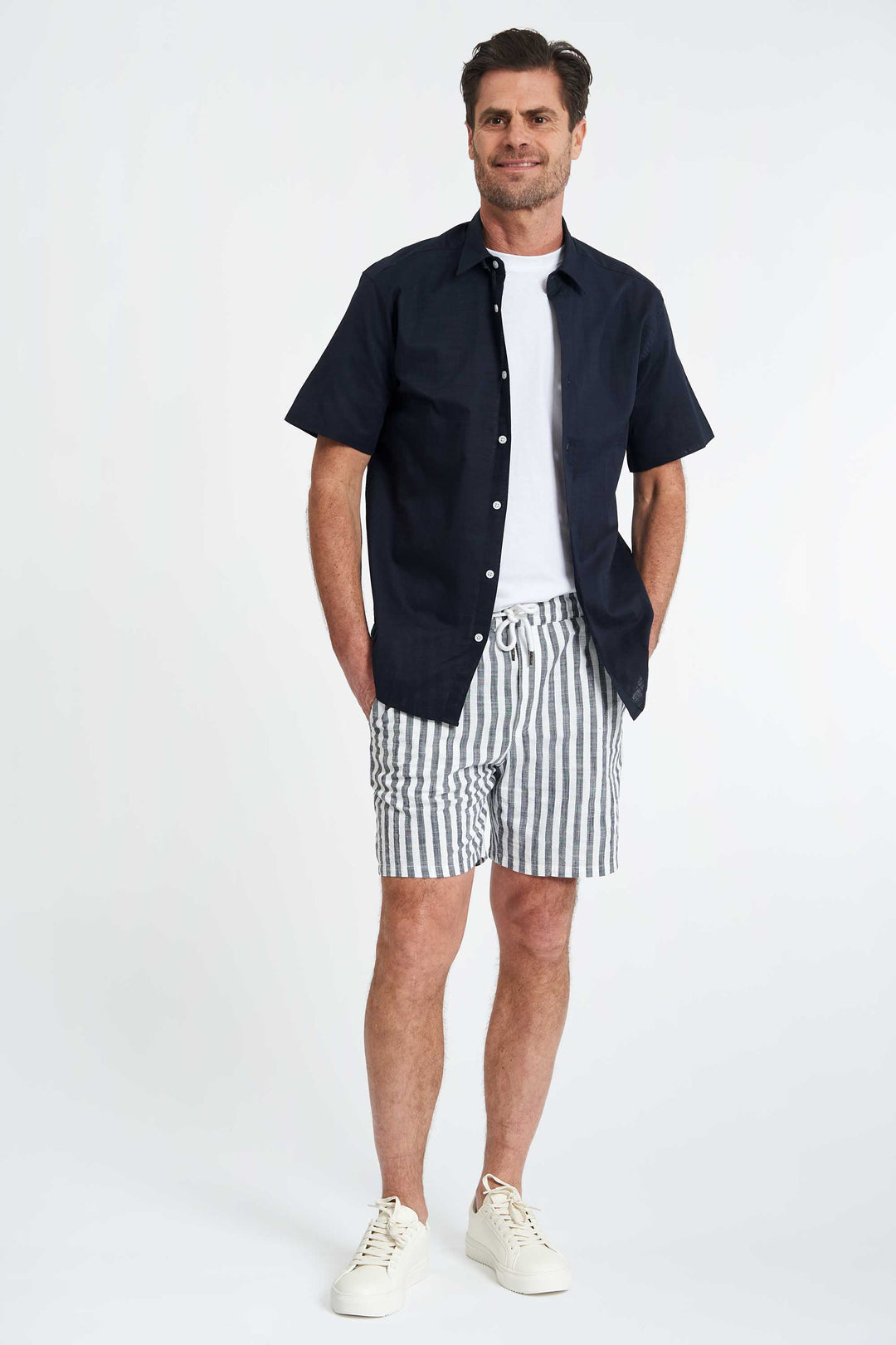 Shorts 'Vorbasse' - Dark Navy Striped