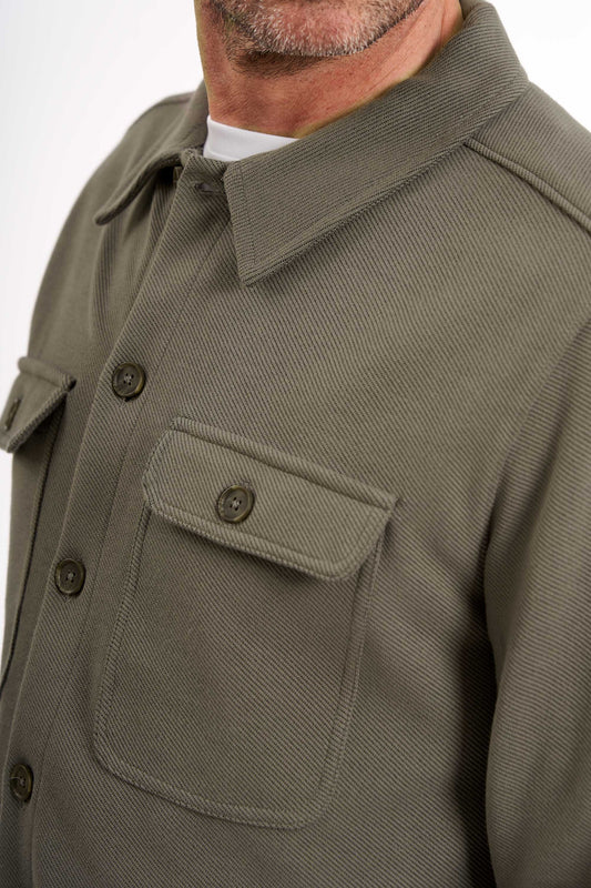 Stretch Overshirt 'Hundborg' - Dusty Green Mix