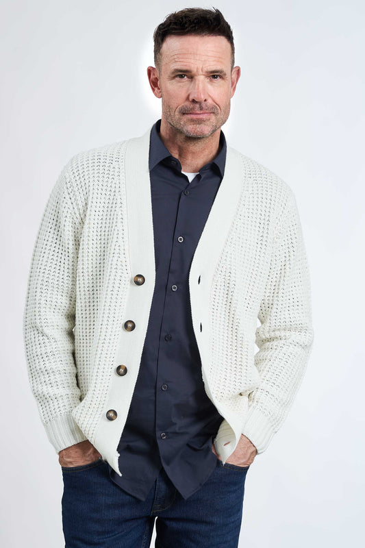 Strik Cardigan 'Herlufmagle' - Cloud Dancer