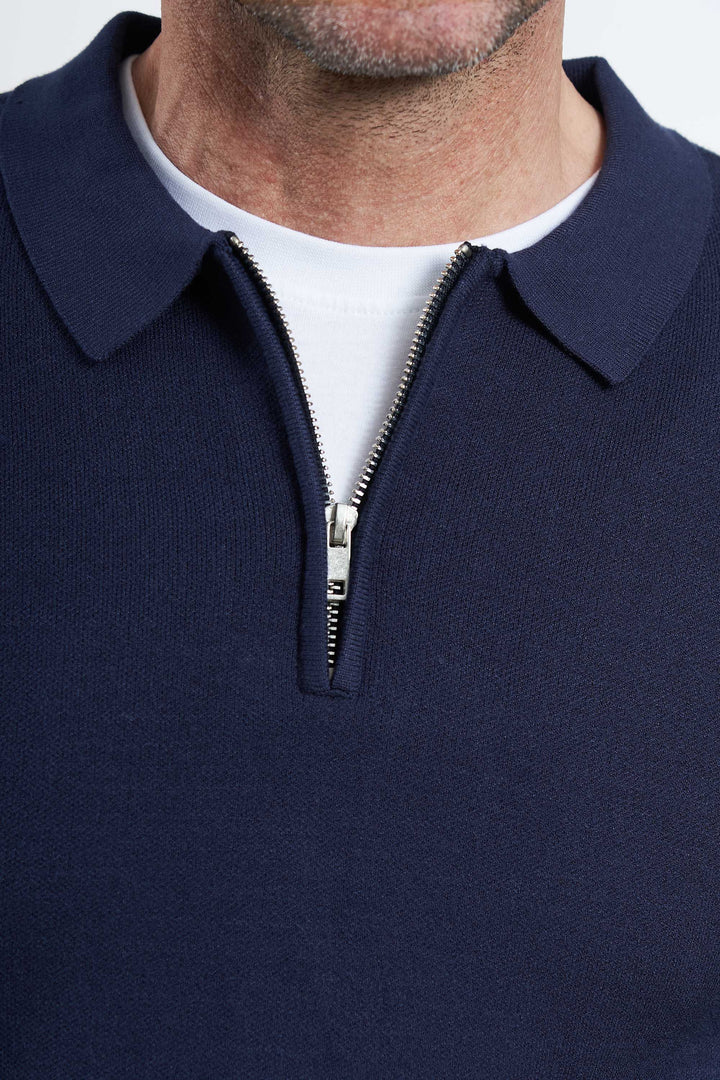 Strik Halfzip 'Vejlby' - Navy Blazer
