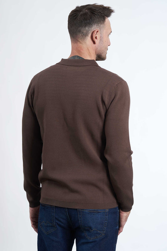 Strik Halfzip 'Vejlby' - Espresso