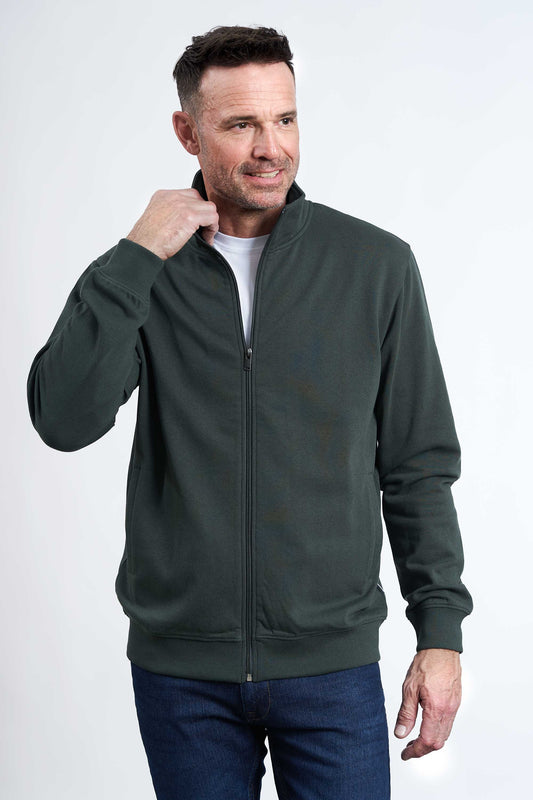 Sweat Cardigan 'Kolt' - Hunter Green