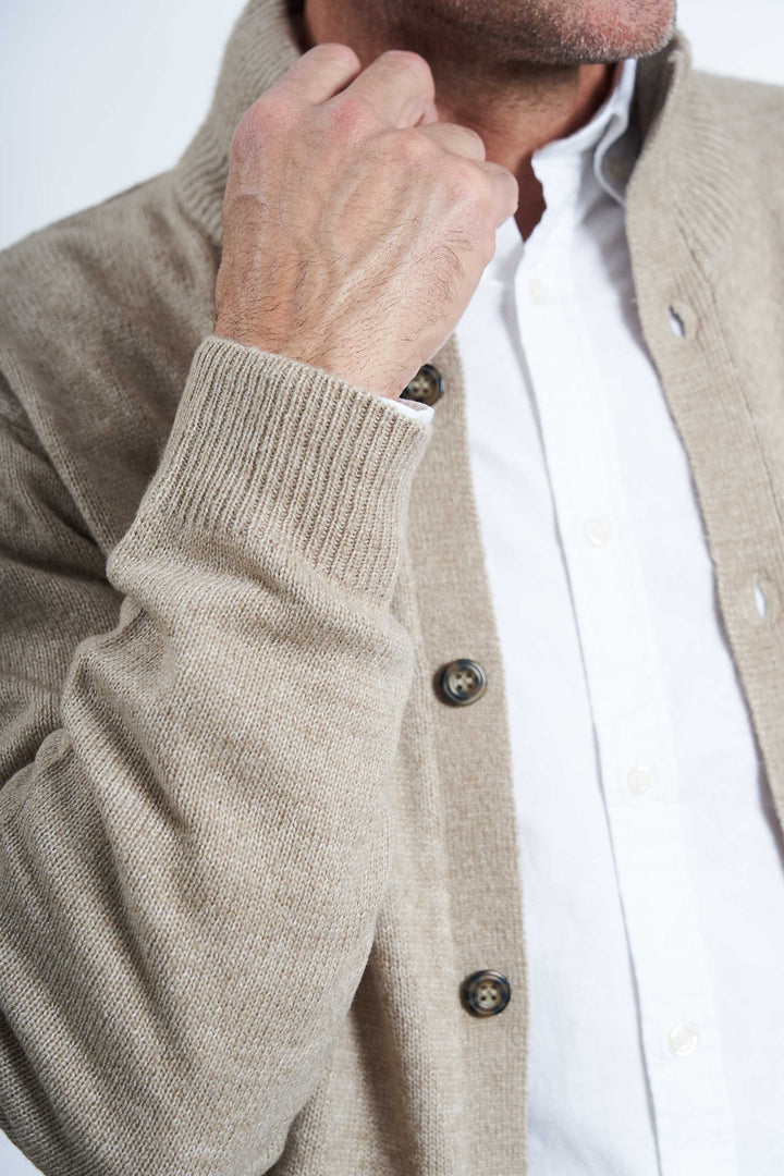 Cardigan m. Uld 'Lemming' - Crockery Melange